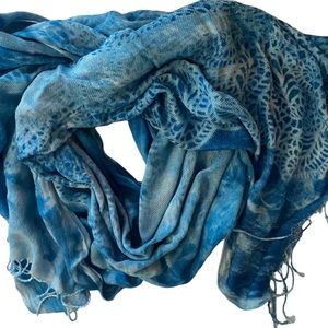 Hand Made Floral and Lace Sun Printed Shawl/ scarf/ Pashmina